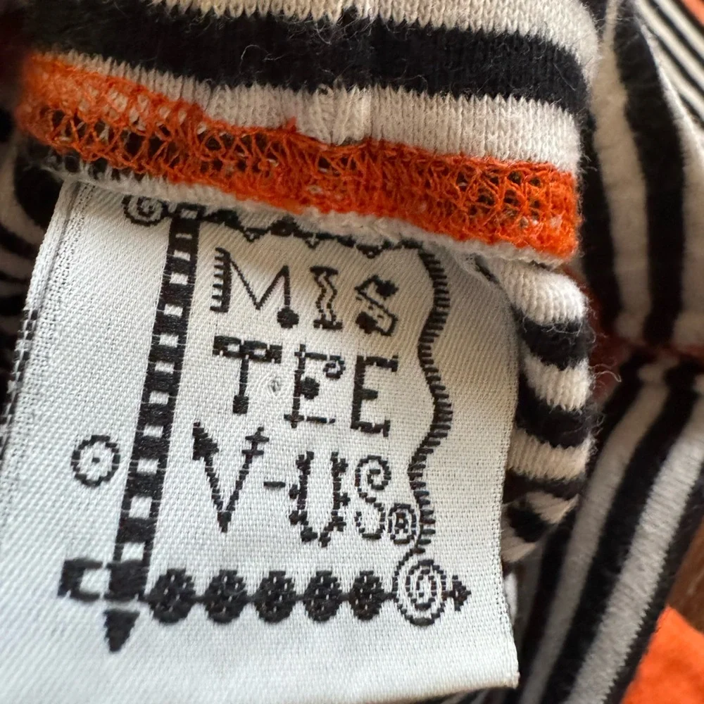 Miss Tee V-Us Orange and Black Striped Polka Dot‎ Outfit